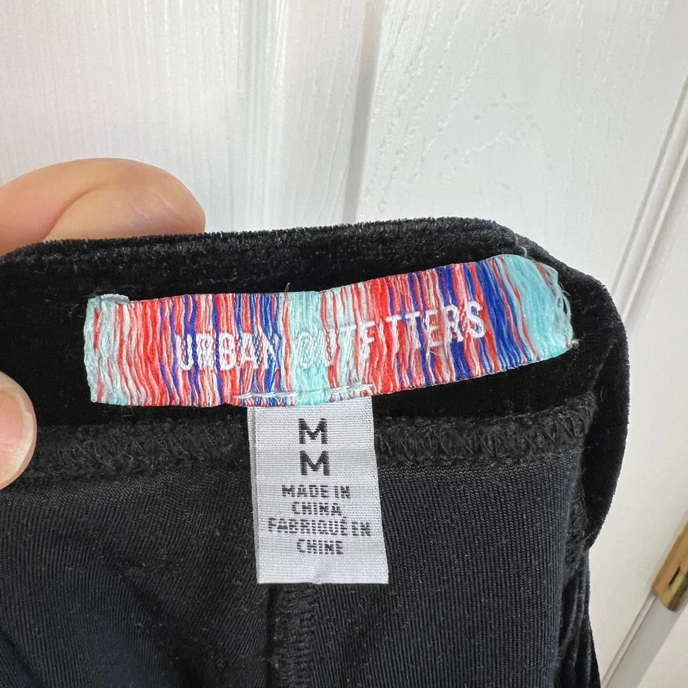 Urban Outfitters Y2K Micro Skort Black Velvet Mini Going Out Indie Sleaze Size M